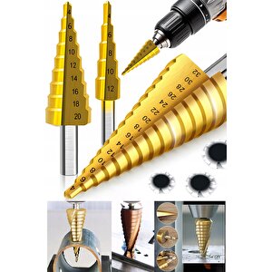 Profesyonel 3 Lü Kademeli Matkap Ucu Sac Delme Seti 3 Parça Kademeli  Uç Paket Set