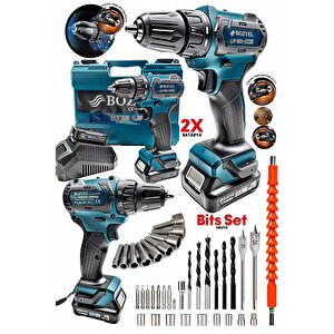 Prox Tech Premium Kalite Kömürsüz Motor Çelik Mandren Darbeli Şarjlı Matkap Akülü Vidalama 36vf