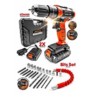 Extreme  Darbeli Metal Şanzuman 9998prox Çift Akülü Vidalama Çanta Matkap Bit Takım