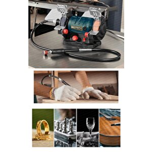 Premium Turbo Motorlu Devirli Çark Motoru Dramel  Zımpara Bileme Gravür Cam Oyma Taşlama Kiti