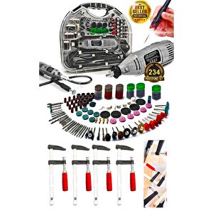 Pro 215pcs Multi 6 Kademe Devirli Çantalı Dramel Gravür Seti Hobi Set, Esnek Şaft 4 İşkence Hediye