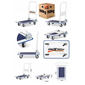 Çok Fonksiyonlu Yüksek Platformlu 150 Kg Kapasiteli Katlanır Depo,ürün,paket Taşıma Arabası