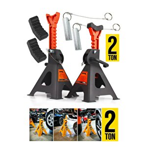 Premium Kalite Kaymaz Özel Plastik Korumalı 2 Ton Kriko Standı Araç Altı Sehpa (2 Adet)