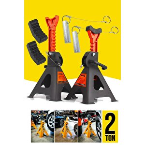 Premium Kalite Kaymaz Özel Plastik Korumalı 2 Ton Kriko Standı Araç Altı Sehpa (2 Adet)