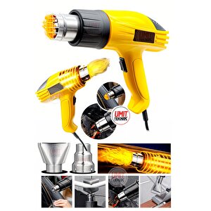 Pro 2000w Hızlıyüksek  Bakır Sargılı 2 Kademeli  Isı Ayarlı Sıcak Hava Üfleme Tabancası Set