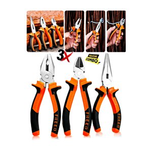 Proseri Çok Fonksiyonlu Pense Kargaburun Yankeski Amatör Ve Profesyoneller Için Combo Set(3 Adet)