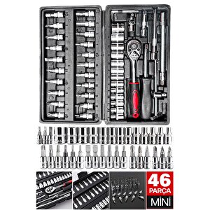 Yüksek Kaliteli 1/4" Wrench Set: Profesyonel Kullanım İçin Özel Tasarım 46 Parça Mini Lokma Takımı