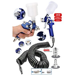 Üstten Depolu metal Paslanmaz Profesyonel Detay Gölge Tabancası 150 Cc / 0,8 Mm 15mt Hortum  Jak Kit