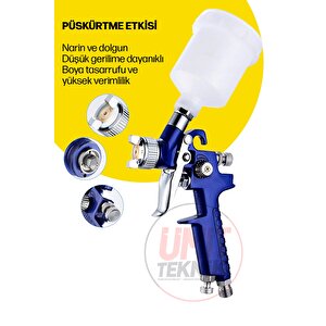 Üstten Depolu metal Paslanmaz Profesyonel Detay Gölge Tabancası 150 Cc / 0,8 Mm 15mt Hortum  Jak Kit
