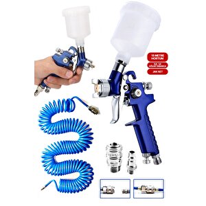 Üstten Depolu  Metal Paslanmaz Detay Gölge Tabancası 150 Cc / 0,8 Mm 15mt Hortum  Jak Kit