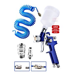 Üstten Depolu  Metal Paslanmaz Detay Gölge Tabancası 150 Cc / 0,8 Mm 15mt Hortum  Jak Kit