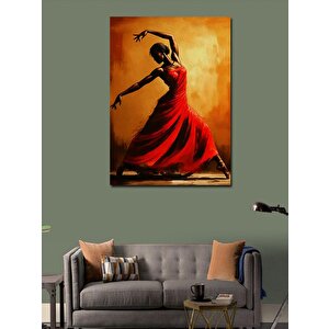 Kanvas Tablo Kırmızı Elbise Dansı 70x100 cm
