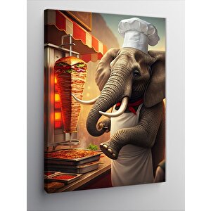 Kanvas Tablo Şef Fil Ve Döner 100x140 cm