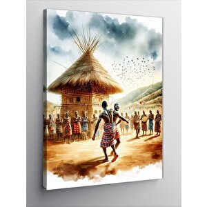 Kanvas Tablo Dans Eden Afrikalı İnsanlar 100x140 cm