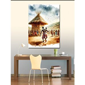 Kanvas Tablo Dans Eden Afrikalı İnsanlar 100x140 cm