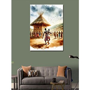 Kanvas Tablo Dans Eden Afrikalı İnsanlar 100x140 cm