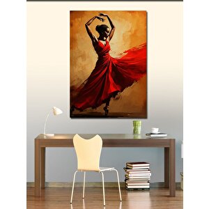 Kanvas Tablo Kırmızı Elbiseli Dansçı