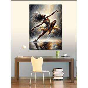 Kanvas Tablo Yağmurda Dans Eden Kadın 100x140 cm