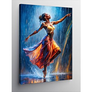 Kanvas Tablo Yağmurda Dans Eden Kadın 70x100 cm