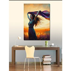 Kanvas Tablo Rüzgarda Dans Eden Kadın 100x140 cm