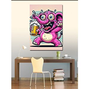 Kanvas Tablo Pembe Fil Maskotu 70x100 cm