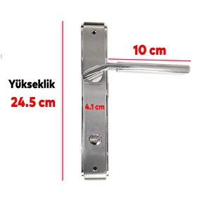 Aynalı  Nikel Saten  Wc Kapı Kolu Sağa Sola Uygun (1 Takim)