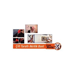 Süper Güçlü Çivisiz Montaj Band - 2 Metre Uzunluk 18mm En Çift Taraflı Akrilik Bant ( 1 Adet )