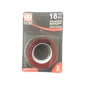 Çift Taraflı Vhb Akrilik Silikonize Bant 18 Mm 2 Mt