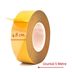 Halı Kilim Paspas Kaymaz Bant 48 Mm X 5 Mt Çift Taraflı Yapışkan Toplanma Önleyici Sabitleme Bandı