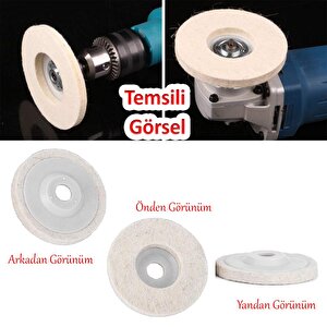 Sert Plastik Tabanlı Polisaj Matkap Keçesi Dta043 Finisaj Parlatma Çizik Pasta Cila 115 Mm 2'li Set