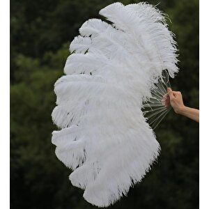 3lü Set Deve Kuşu Tüyü Beyaz 40-45 Cm Gerçek Tüy 1 Adet