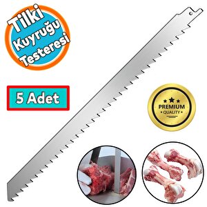 Tilki Kuyruğu Kılıç Et Kemik Kesme Testeresi Paslanmaz Çelik Bıçak Bıçağı Ağzı Ucu 30 Cm (5 Adet )