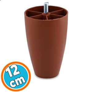 Mobilya Yükseltici Sehpa Kanepe Ünite Koltuk Ayağı Baza Ayakları Kahverengi Oval Plastik Ayak 12 Cm