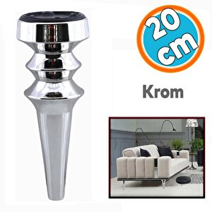 (4 Adet) Mobilya Yükseltme Kanepe Koltuk Tv Ünitesi Baza Ayağı Zigon Orta Sehpası Gümüş Ayak 20 Cm Krom