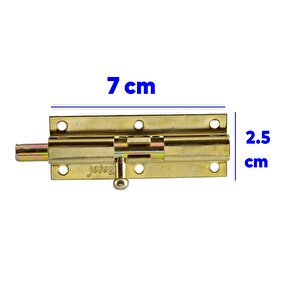 Metal Prinç Sarı Küçük Mavzer Sürgü Sürgülü Sürgüsü Kilit Sarı 25x70 Mm Kapı Pencere Emniyet Kilidi