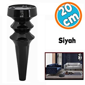 (4 Adet) Mobilya Yükseltici Kanepe Koltuk Tv Ünitesi Baza Ayağı Zigon Orta Sehpası Ayak Ayakları 20 Cm Siyah