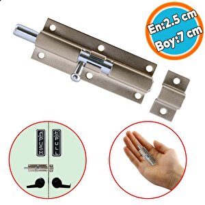 Metal Küçük Mavzer Sürgü Sürgülü Sürgüsü Kilit Saten 25x70 Mm Kapı Pencere Emniyet Kilidi