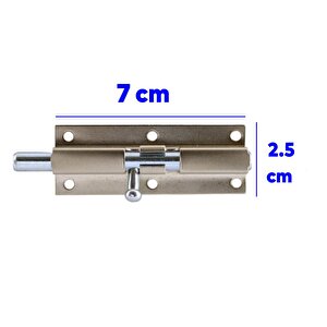 Metal Küçük Mavzer Sürgü Sürgülü Sürgüsü Kilit Saten 25x70 Mm Kapı Pencere Emniyet Kilidi