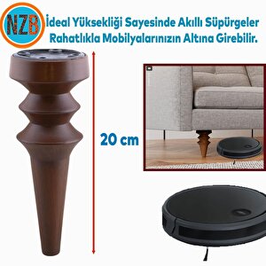 (4 Adet) Mobilya Yükseltici Kanepe Koltuk Tv Ünitesi Baza Ayağı Zigon Orta Sehpası Ayak 20 Cm Ahşap Desen