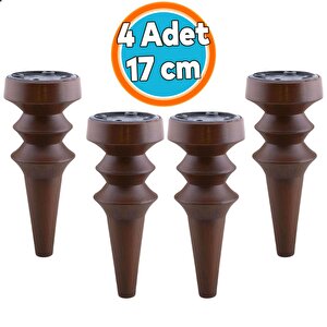 (4 Adet) Mobilya Yükseltici Kanepe Koltuk Tv Ünitesi Baza Ayağı Zigon Orta Sehpası Ayak Ayakları Ahşap Desen 17 Cm