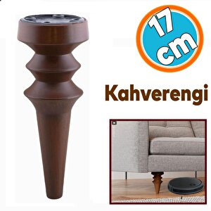 (4 Adet) Mobilya Yükseltici Kanepe Koltuk Tv Ünitesi Baza Ayağı Zigon Orta Sehpası Ayak Ayakları Ahşap Desen 17 Cm
