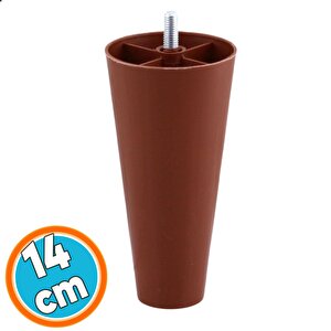 Mobilya Yükseltici Sehpa Kanepe Tv Ünitesi Koltuk Ayağı Baza Ayakları Kahve Düz Plastik Ayak 14 Cm