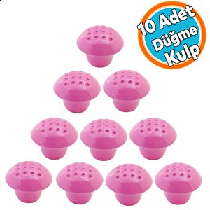 10 Adet Mobilya Düğme Kulp Mutfak Çekmece Dolap Kapak Kulpu Kulbu Pembe Metal Kulp