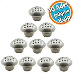 10 Adet Düğme Mobilya Mutfak Kulp Çekmece Dolap Kapak Kulpu Kulbu Krom Metal Kulp