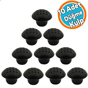 10 Adet Düğme Mobilya Mutfak Kulp Çekmece Dolap Kapak Kulpu Kulbu Mat Siyah Metal Kulp