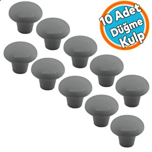 Mobilya Düğme Sert Plastik Gri Dolap Mutfak Dolabı Çekmece Dolap Kapak Kulpu Kulbu Kulp 10 Adet