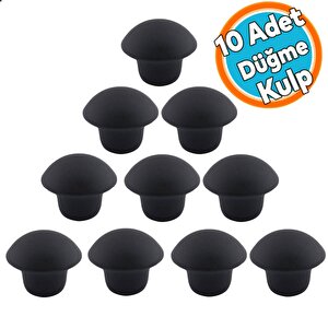 (10 Adet) Düğme Kulp Dolap Mobilya Mutfak Dolabı Çekmece Dolap Kapak Kulpu Kulbu Metal Kulp Siyah