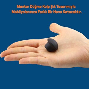(10 Adet) Düğme Kulp Dolap Mobilya Mutfak Dolabı Çekmece Dolap Kapak Kulpu Kulbu Metal Kulp Siyah