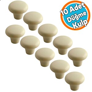 Mobilya Düğme Sert Plastik Krem Dolap Mutfak Dolabı Çekmece Dolap Kapak Kulpu Kulbu Kulp 10 Adet