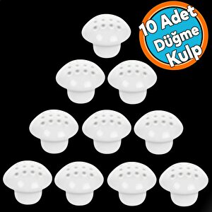 10 Adet Mobilya Düğme Kulp Çekmece Dolap Kapak Kulpu Kulbu Beyaz Metal Kulp